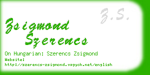 zsigmond szerencs business card